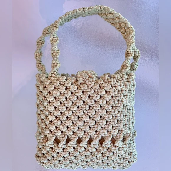 Boho Retro Beige Macramé Shoulder Purse - Picture 6 of 6